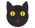 Head of grey black cat in a vector illustration