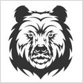 Head grizzly Brown Bear in tribal style