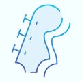 Head of guitar neck flat icon. Guitar handle vector illustration isolated on white. Musical stringed instrument gradient Royalty Free Stock Photo