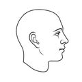 Human head in side view, outline variant Royalty Free Stock Photo