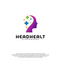 Head Health logo template vector, Head intelligence logo designs concept vector Royalty Free Stock Photo