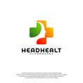 Head Health logo template vector, Head intelligence logo designs concept vector Royalty Free Stock Photo