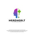 Head Health logo template vector, Head intelligence logo designs concept vector Royalty Free Stock Photo