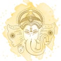 Head of Hindu god Ganesha. Vector illustration Royalty Free Stock Photo