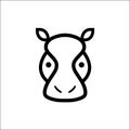 Head Hippo line icon animal, outline vector logo illustration modern