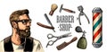 Head hipster and equipment for BarberShop