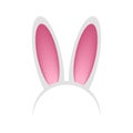 Head hoop with rabbit or hare ears. Headband - bunny mask for celebration, party, festival, Easter. Vector.