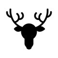 Head of Horned Deer Santa Team Silhouette Icon