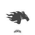 Head Horse logo design vector. Horse Fire logo template. Illustration Vector Royalty Free Stock Photo