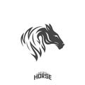 Head Horse logo design vector. Horse Fire logo template. Illustration Vector Royalty Free Stock Photo