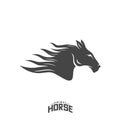 Head Horse logo design vector. Horse Fire logo template. Illustration Vector Royalty Free Stock Photo