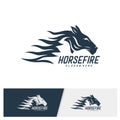 Head Horse logo design vector. Horse Fire logo template. Illustration Vector Royalty Free Stock Photo