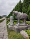 head-less and horse rock stature of Tang Dynasty Royalty Free Stock Photo