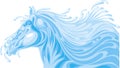 Head of horse from water waves Royalty Free Stock Photo