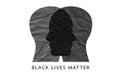 Head human made of paper, black lives matter concept