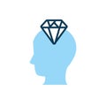 Head human profile with diamond Royalty Free Stock Photo