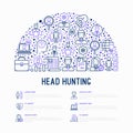 Head hunting concept in half circle Royalty Free Stock Photo