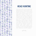 Head hunting concept with thin line icons Royalty Free Stock Photo