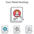 Head Hunting flat icon design for infographics and businesses Royalty Free Stock Photo