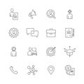 Head hunting icon. Professional top manager work employment job personal ce vector thin line symbols