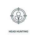 Head Hunting icon symbol in outline style. Creative sign from human resources icons collection. Thin line Head Hunting icon for