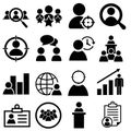 Head Hunting Related Vector Icon set. Contains such Icons as Career growth, Candidate, Search, CV, Card Index, Outsource and more Royalty Free Stock Photo