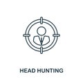 Head Hunting vector icon symbol in outline style. Creative sign from human resources icons collection. Thin line Head Hunting icon