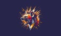 head hyena angry with lightning vector mascot design Royalty Free Stock Photo