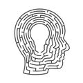 Head idea labyrinth. lamp sign Royalty Free Stock Photo