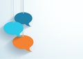 Speech Bubbles Hanging On Strings Flat Color Vector