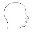 Head illustration silhouette profile face person vector