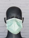 Head Image Of Mannequin Wearing A Surgical Mask