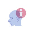 Head with info flat icon