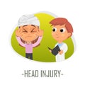 Head injury medical concept. Vector illustration.