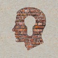 Head with a Keyhole Icon on the Wall.