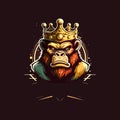 head of King Chimpanzee, esports mascot designs, gaming logo template, illustration