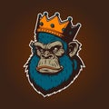 head of King Gorilla, esports mascot designs, gaming logo, illustration