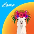 The head Lama with a floral wreath