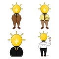 Head Lamp Businessman Collection Color Illustration