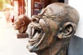 Head of laughter bronze statues, funny head sculpture