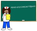 Head lice at school Royalty Free Stock Photo