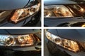 Head light car collage and detail, vibrant concept