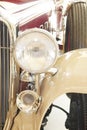 Head light and horn of a 1932 antique car Royalty Free Stock Photo