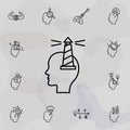 Head, lighthouse icon. Universal set of creative thinking for website design and development, app development