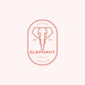 Head line polygon elephant badge logo design vector graphic symbol icon illustration creative idea Royalty Free Stock Photo