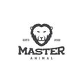 Head lion hipster vintage minimal logo design vector graphic symbol icon illustration creative idea Royalty Free Stock Photo