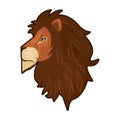 Head of lion king profile colorful icon Royalty Free Stock Photo