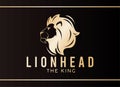 Head of lion king profile golden icon Royalty Free Stock Photo