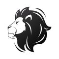 Head of lion king profile monochrome Royalty Free Stock Photo