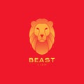 Head lion mane abstract modern logo